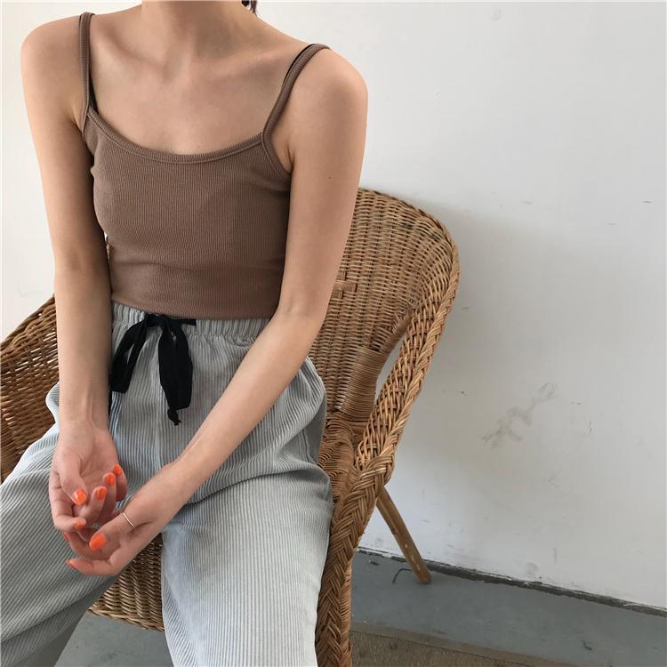 Áo Hai Dây Màu Trơn Màu Xinh Xắn Dành Cho Nữ 22991