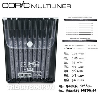 Bộ bút vẽ đi nét COPIC Multiliner cao cấp Nhật Bản set A-2/ set B-2