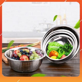 Bộ 5 món thau và rổ inox không gỉ bền đẹp