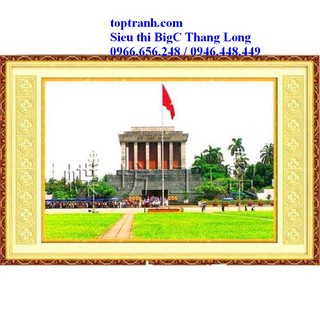 tranh thêu chữ thập Lăng chủ tịch Hồ Chí Minh 222065 (chưa thêu), phong cảnh Hà Nội Lăng Bác Hồ