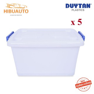 Combo 5 Thùng Nhựa Duy Tân Có Bánh Xe 55 Lít (61 x 43 x 32 cm) No.748