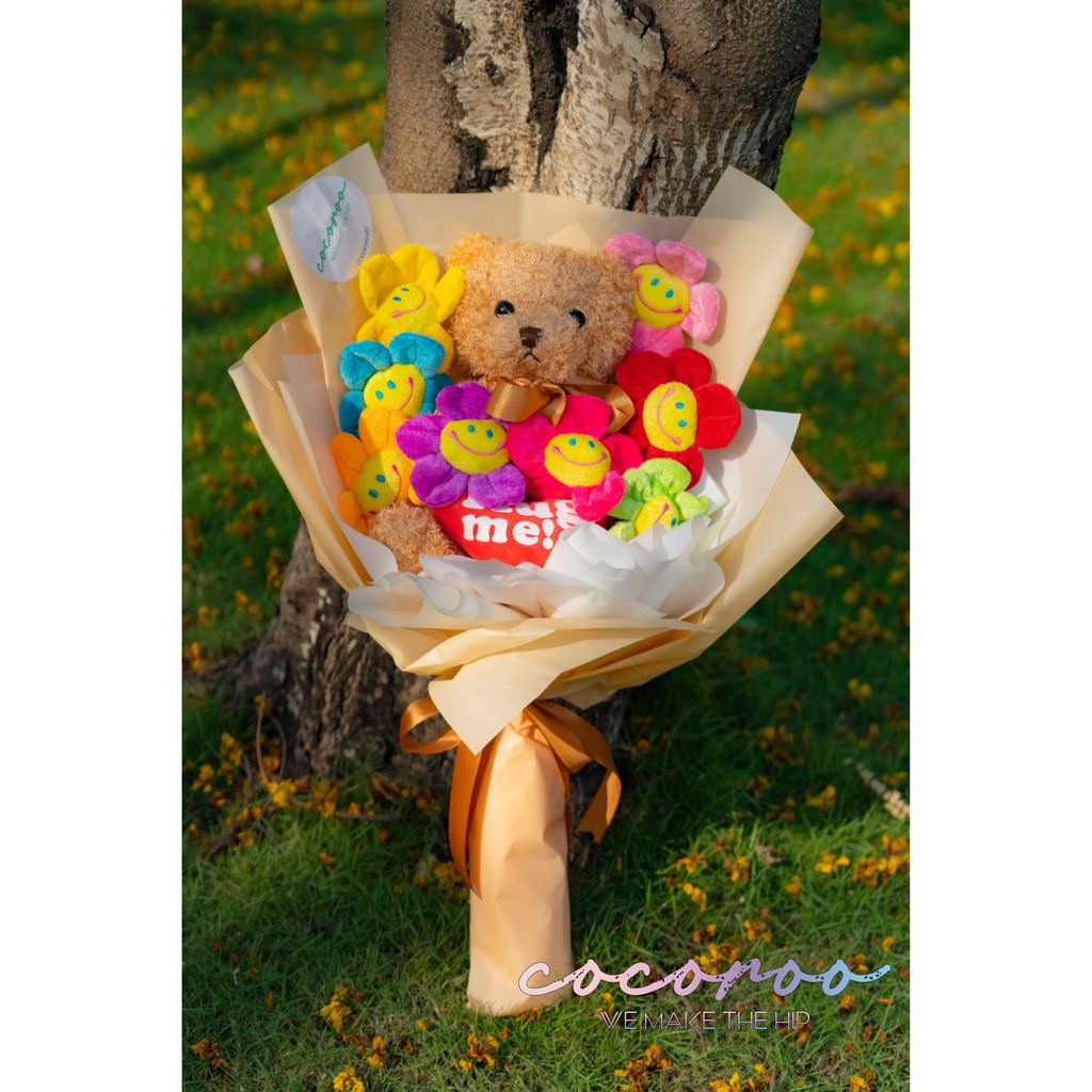 [COCOROO] Bó Hoa búp bê / Doll Bouquet / Heart Bear 01