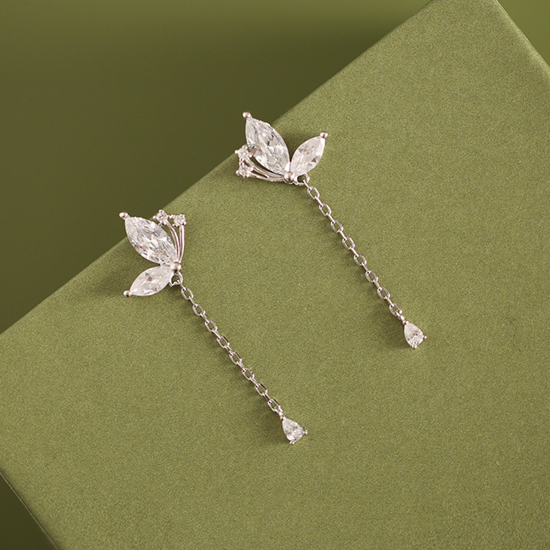 ✨✨ Bông tai dáng dài hình bướm đính đá phối tua rua thời trang thanh lịch cho nữ