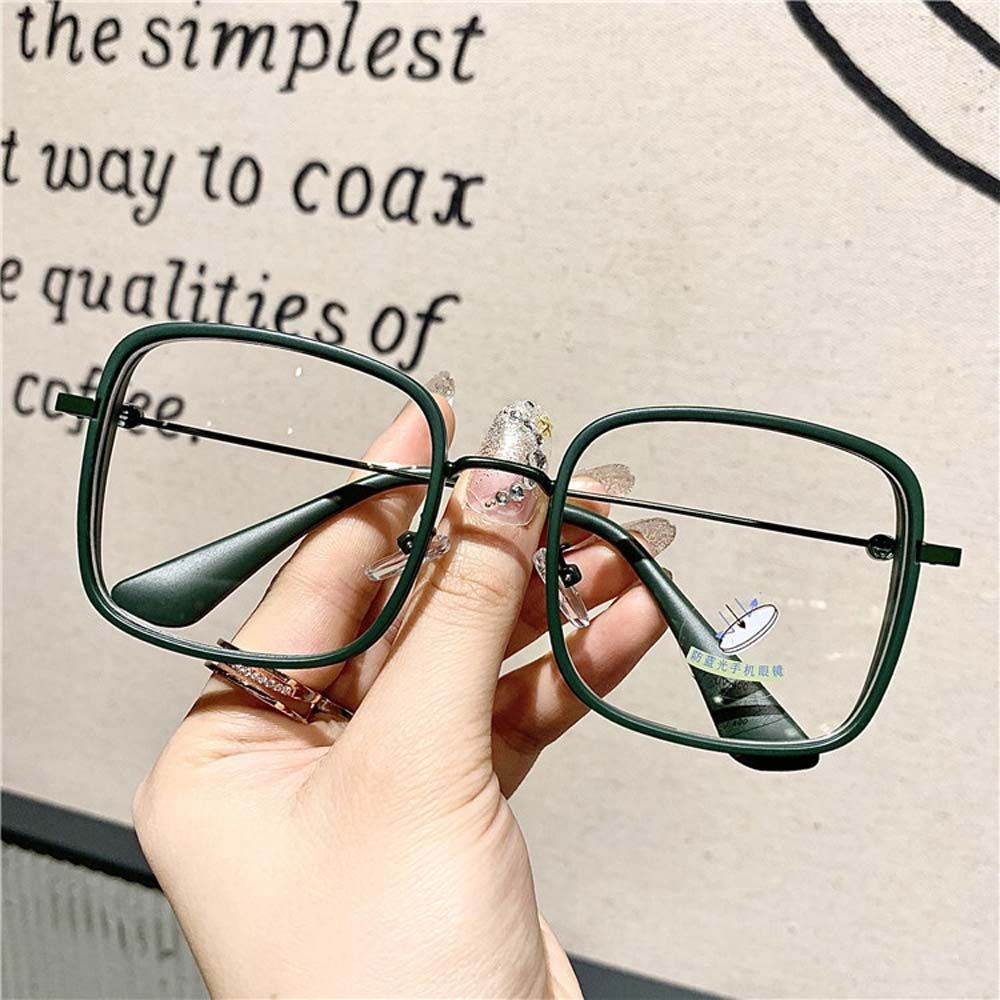 Mắt Kính Gọng Vuông Lớn Màu Sắc Vintage Thời Trang Hàn Quốc Cho Nam
