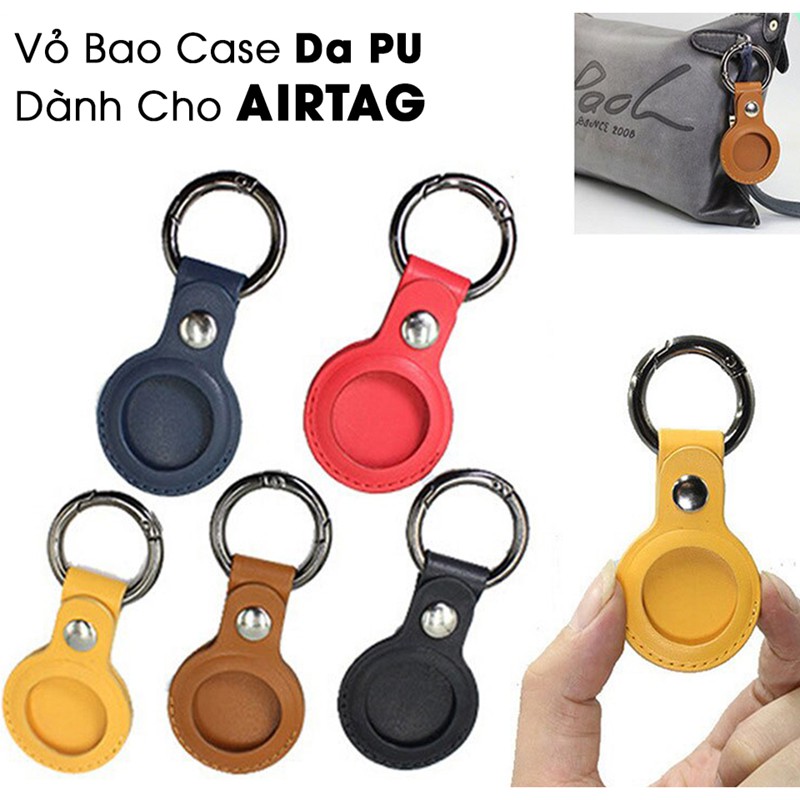 Bao Da Airtag Cao Cấp Chống Trầy, Có Móc Khóa Chống Rơi Bảo Vệ Thiết Bị Của Apple