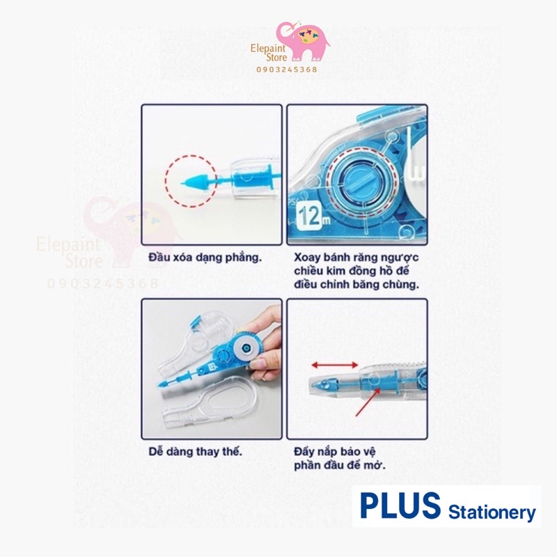Bút xoá băng, bút xoá kéo PLUS