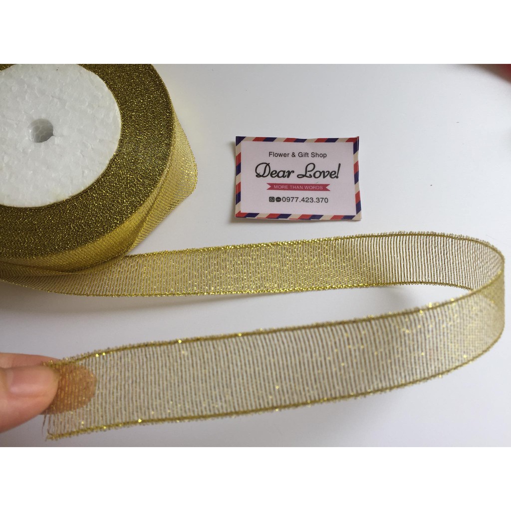 1M RUY BĂNG KIM TUYẾN 2CM