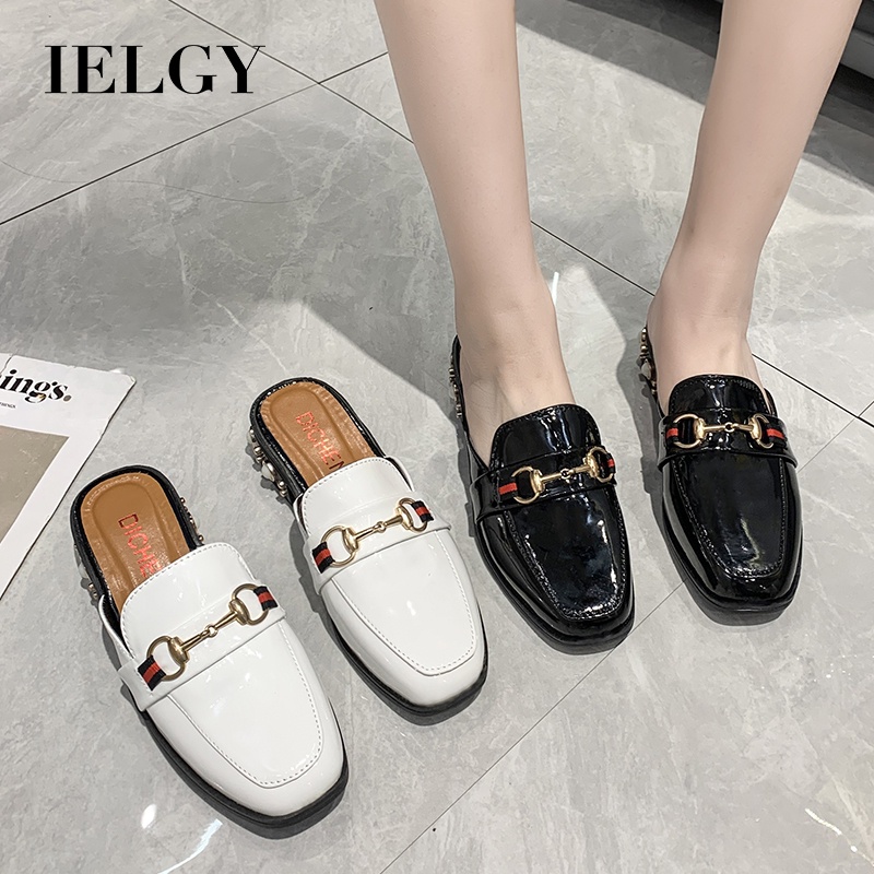 Giày lười IELGY gót thấp khóa cài thời trang cho nữ
