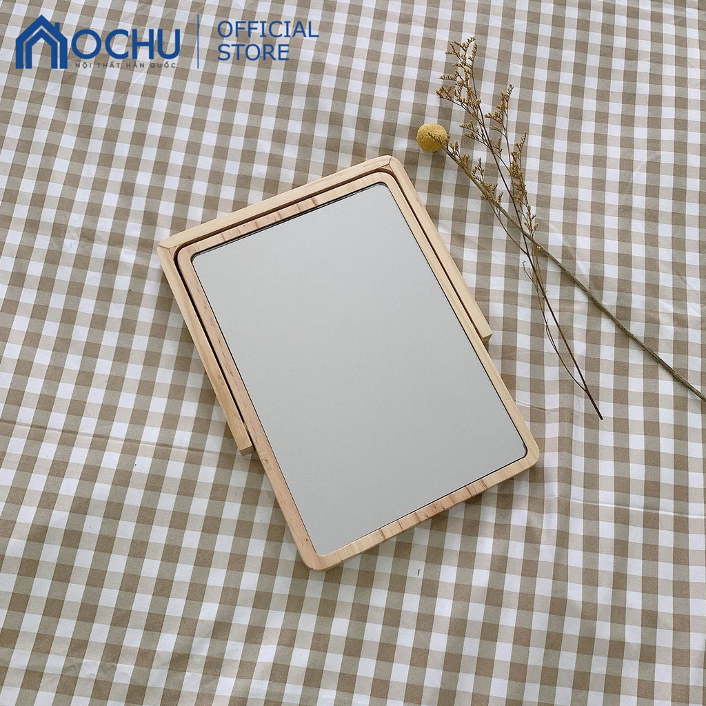 Gương Để Bàn Phấn Soi Trang Điểm OCHU Khung Gỗ Thông Mini Mirror Nội Thất Decor Phòng