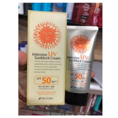 [Chính Hãng] Kem Chống Nắng 3W Clinic Intensive UV Sunblock Cream Hàn Quốc SPF 50 PA+++ 70ml