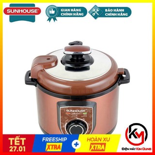 Nồi Áp Suất Điện, Nồi Áp Suất Đa Năng Sunhouse SHD1550 Cafe, SHD1552 Đỏ Có Hẹn Giờ- Bảo Hành Chính Hãng 12 Tháng