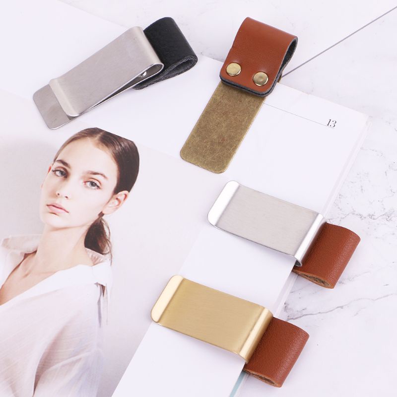 Kẹp Giấy / Tài Liệu Bằng Thép Không Gỉ Bọc Da Thủ Công