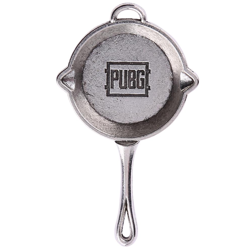 Game PUBG Battleground Cosplay Pan Weapons Rusting Model Key Chain Keyring