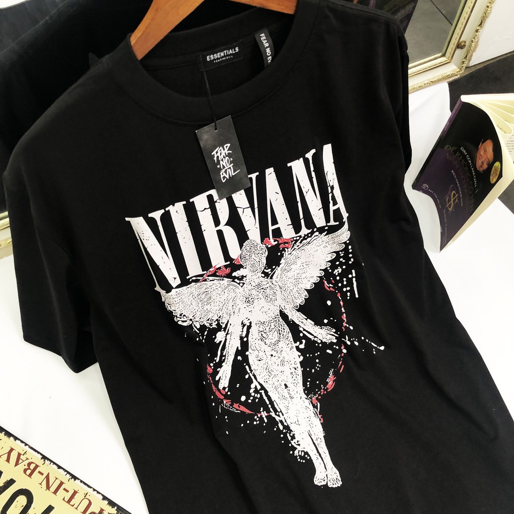 Áo thun tay lỡ nam NIRVANA , áo thun nam form rộng , local brand, Dricco official