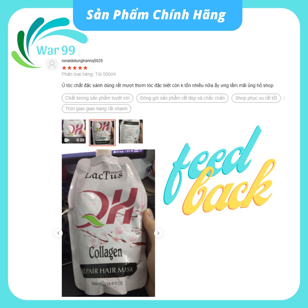 Kem ủ tóc collagen Lactus season dầu hấp tóc phục hồi hư tổn QH lactusseason 500ml