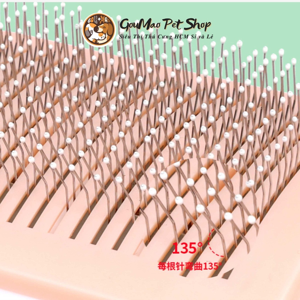 [Ảnh thật] LƯỢC PET COM , LƯỢC CHẢI LÔNG CÓ NÚT BẤM CAO CẤP DÀNH CHO CHÓ MÈO - GOUMAO PET
