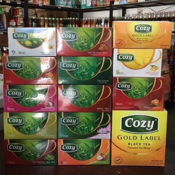 Cozy trà túi lọc túi 50Gram hương Đào - Vải - Táo - Dâu - Bạc Hà - Hồng Trà - Nhài - Sen | BigBuy360 - bigbuy360.vn