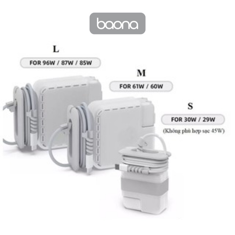 Ốp bọc bảo vệ sạc Macbook đa năng 3 trong 1, chống trầy xước, chống va đập từ Baona.vn