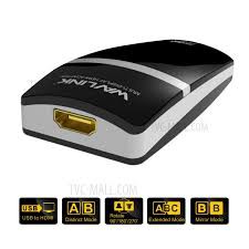 Bộ chuyền đổi USB -&gt; HDMI +DVI Wavlink 2.0 WS UG 17H2 , 3.0 WS UG 35H5, bộ chuyển từ USB sang HDMI và DVI D 24+5 cái