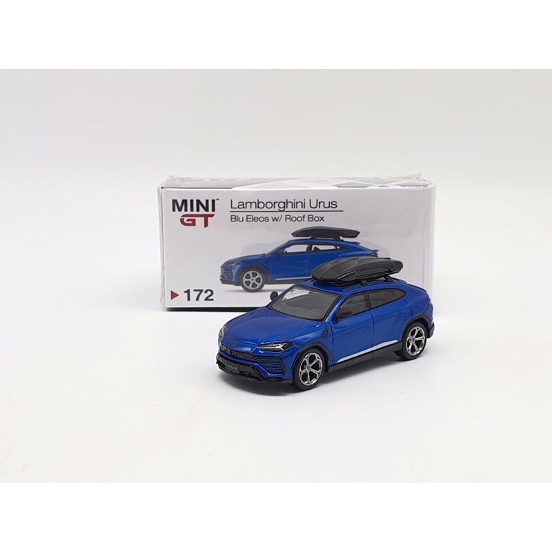 Xe Mô Hình Lamborghini Urus - Blu Eleos w/ Roof Box LHD 1:64 MiniGT (Xanh Dương)