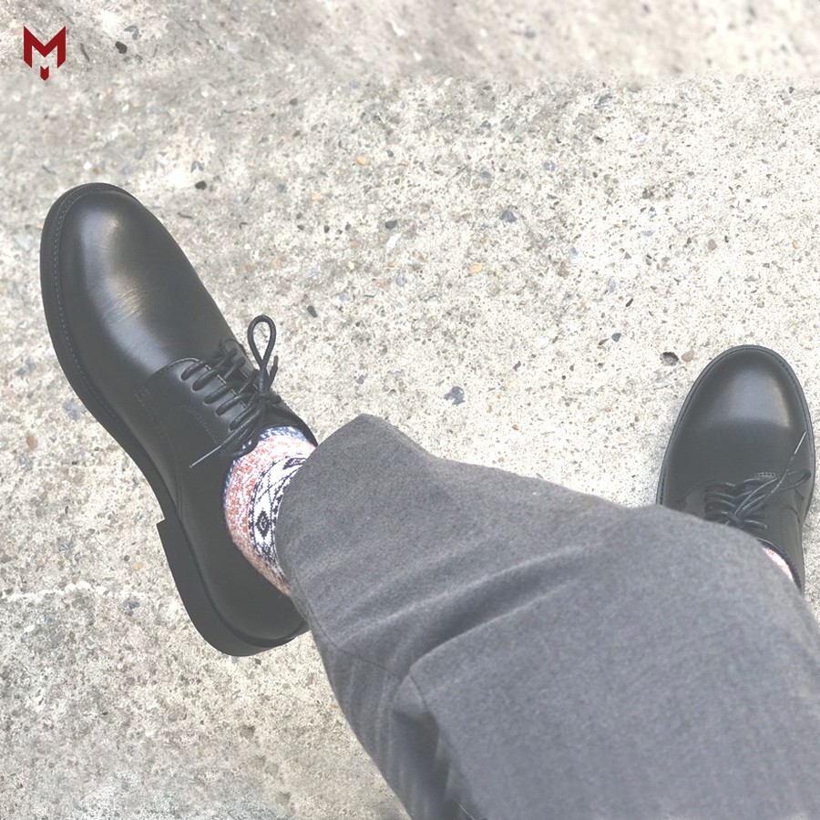 Giày tây buộc dây MAD derby plain brown công sở nam da bò nappa cao cấp chính hãng thời trang phong cách