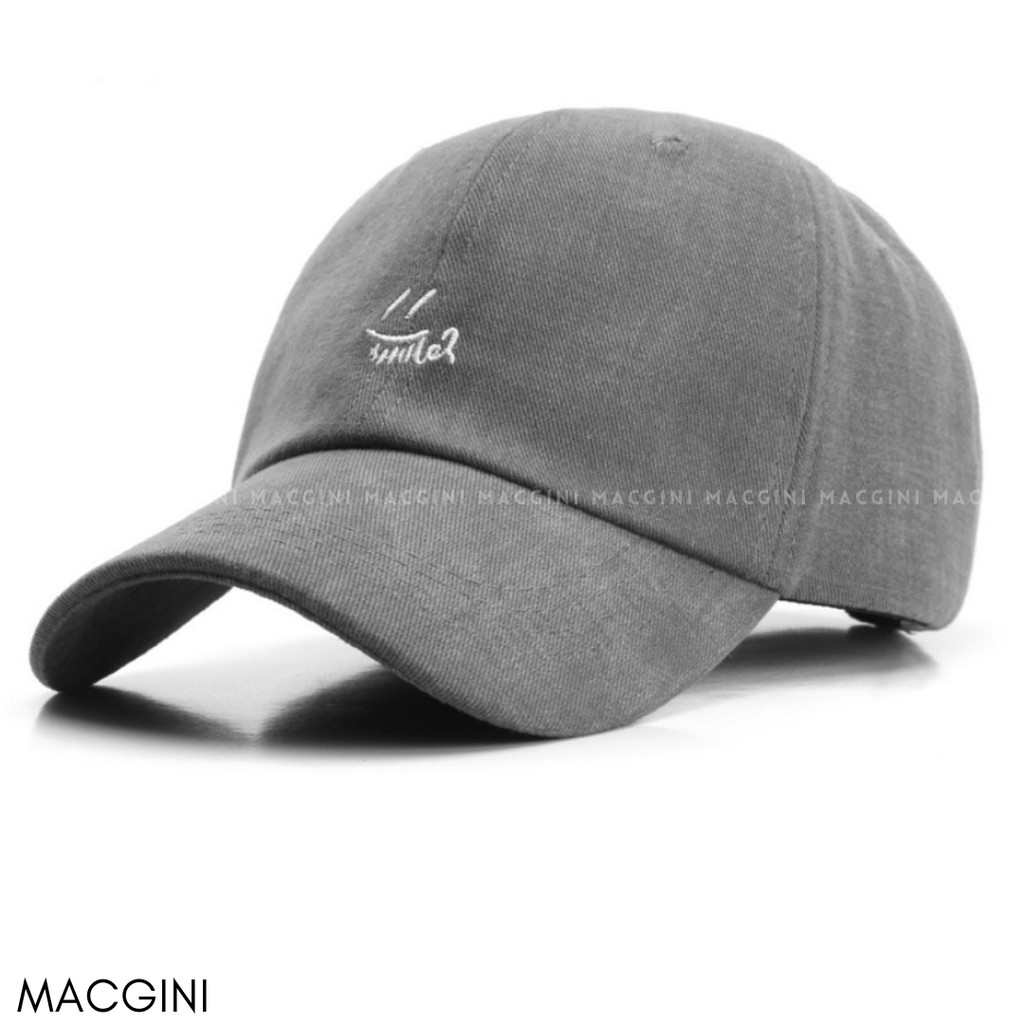 Mũ lưỡi trai nam nữ MACGINI SMILE unisex COTTON MỀM cao cấp thấm hút mồ hôi, nhẹ thoáng khí kiểu dáng basic Hàn Quốc