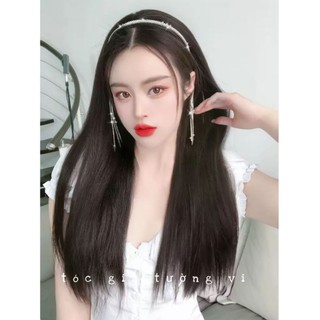 🍏 băng đô cài tóc giả thẳng hạt lấp lánh hot trend 2021 🍏
