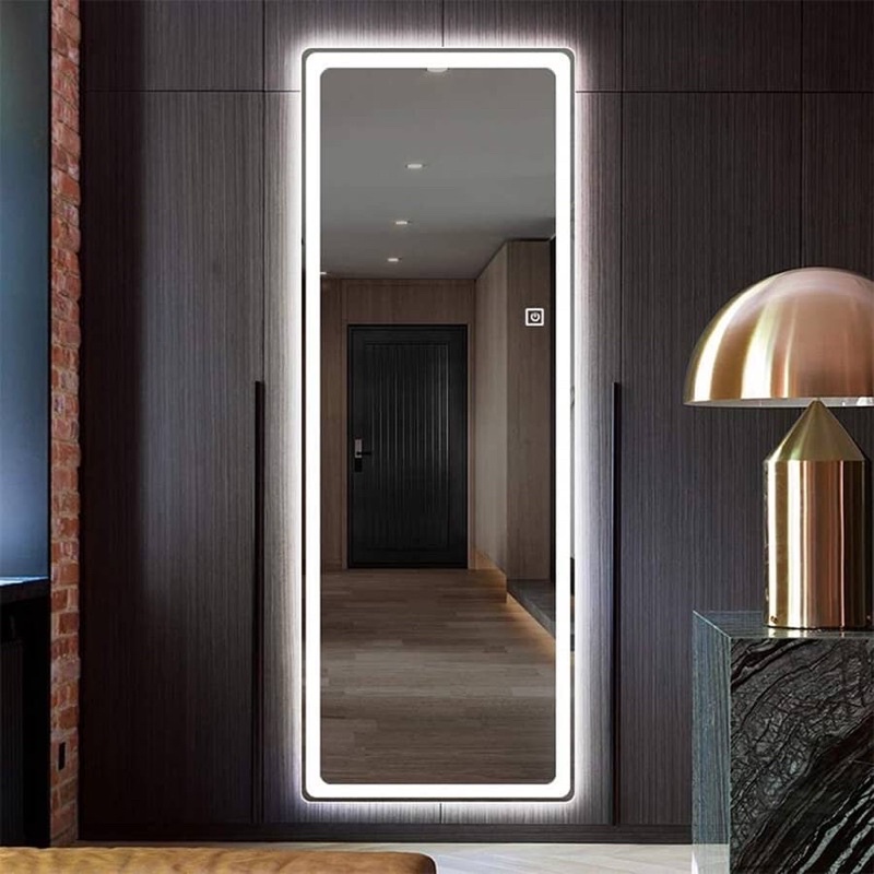 Gương soi toàn thân đèn Led phun cát cảm ứng chất nịnh