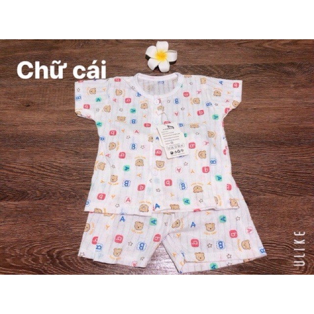 Bộ quần áo cotton giấy cộc tay Lee Lee Kid cho bé mỏng mát mặc mùa hè cho bé 0-15 tháng