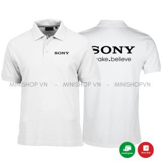 Áo đồng phục nhân viên Sony chất cotton mềm mát thấm hút mồ hôi tốt