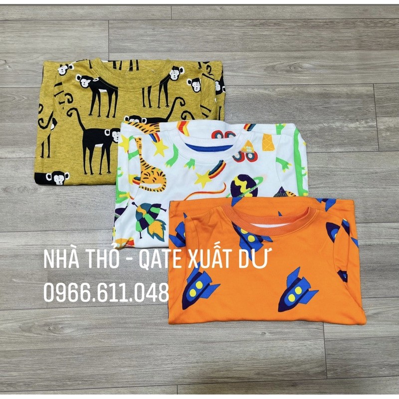 ÁO PHÔNG DÀI TAY XUẤT XỊN HOẠ TIẾT SẶC SỠ CHO BÉ TRAI 18/24M 2/3Y 10/11Y