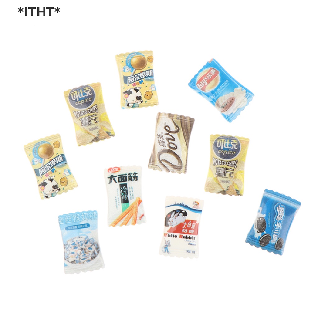Set 10 Đồ Chơi Mô Hình Bánh Kẹo Khoai Tây Chiên Mini Cho Nhà Búp Bê
