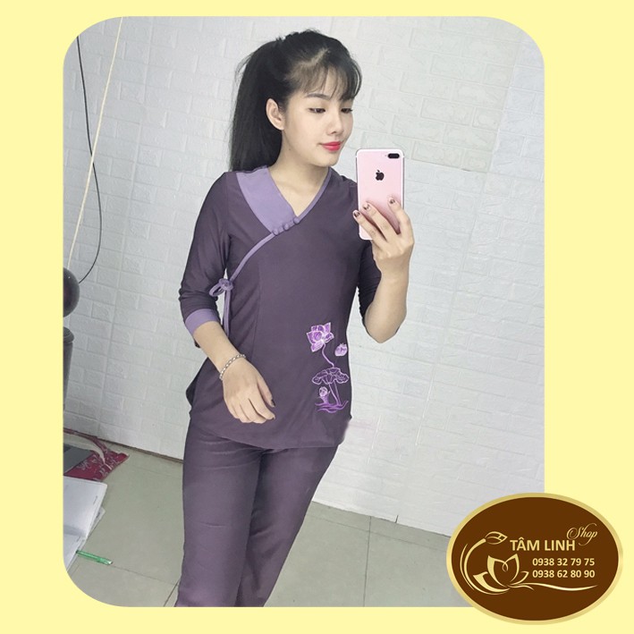 Đồ Lam Đi Chùa_Mẫu Tim Nơ