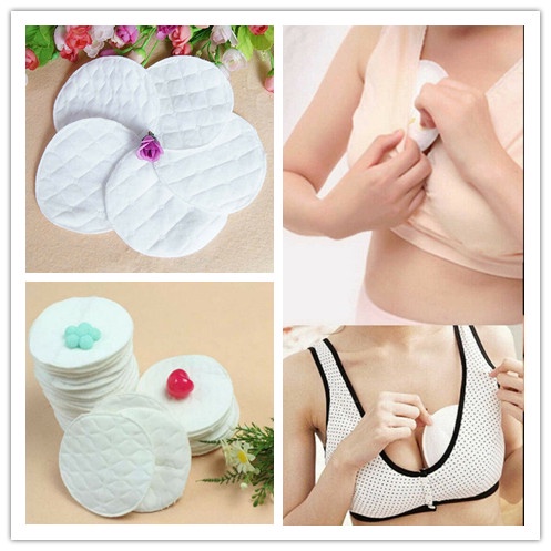 Set 12 Miếng Lót Ngực Ba Lớp Bằng Cotton Có Thể Giặt Sạch Tái Sử Dụng Cho Phụ Nữ Đang Cho Con