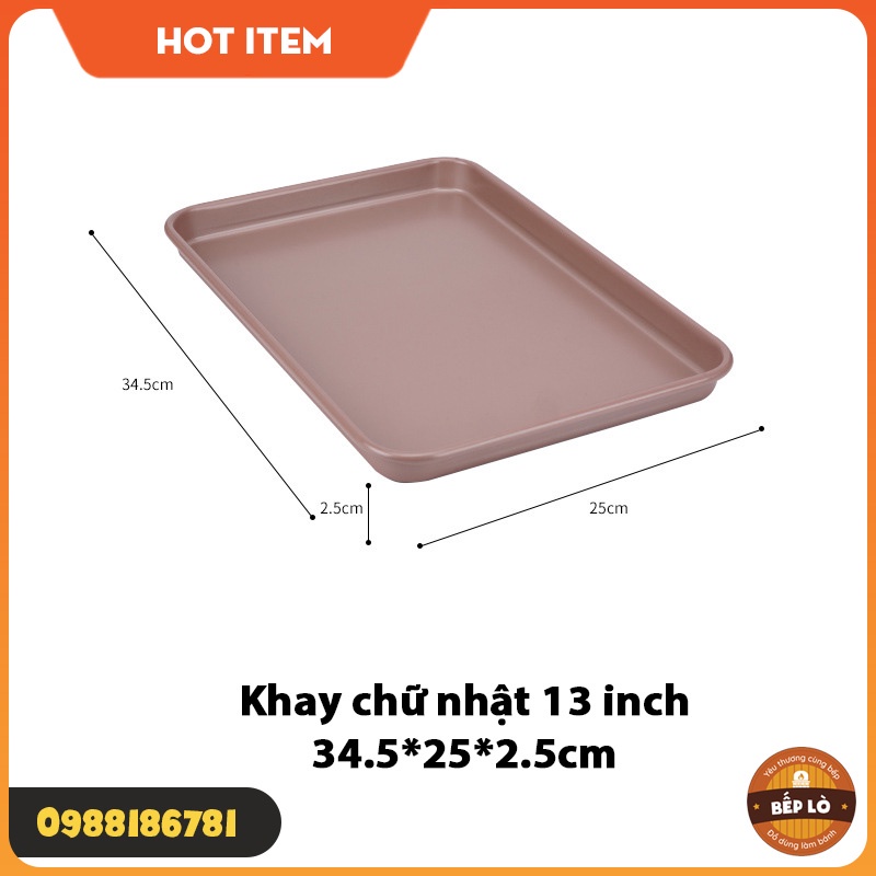 Khay nướng bánh chống dính hình chữ nhật bằng thép carbon 13 inch 15 inch 17 inch HÀNG MỚI VỀ