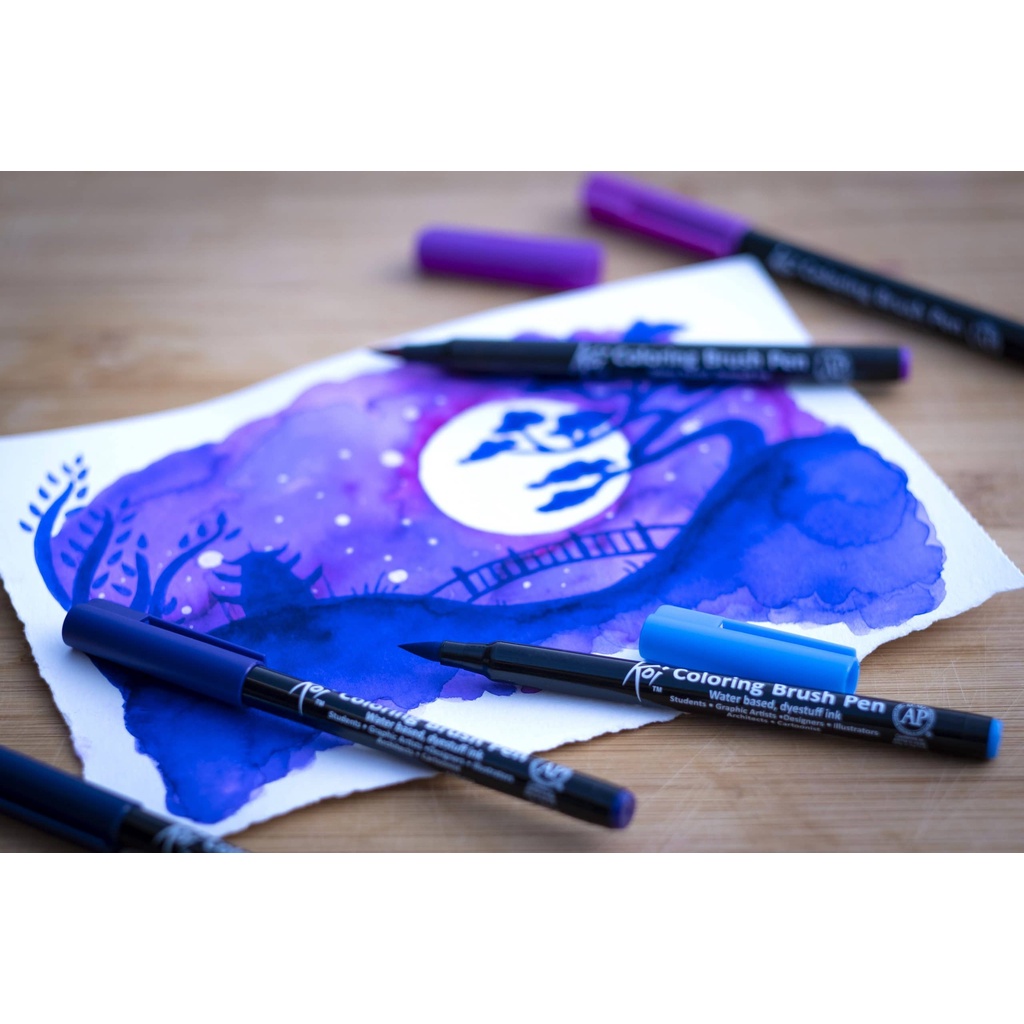 Bút lông màu nước ngòi cọ Sakura Koi Coloring Brush Pen Ngòi Blender