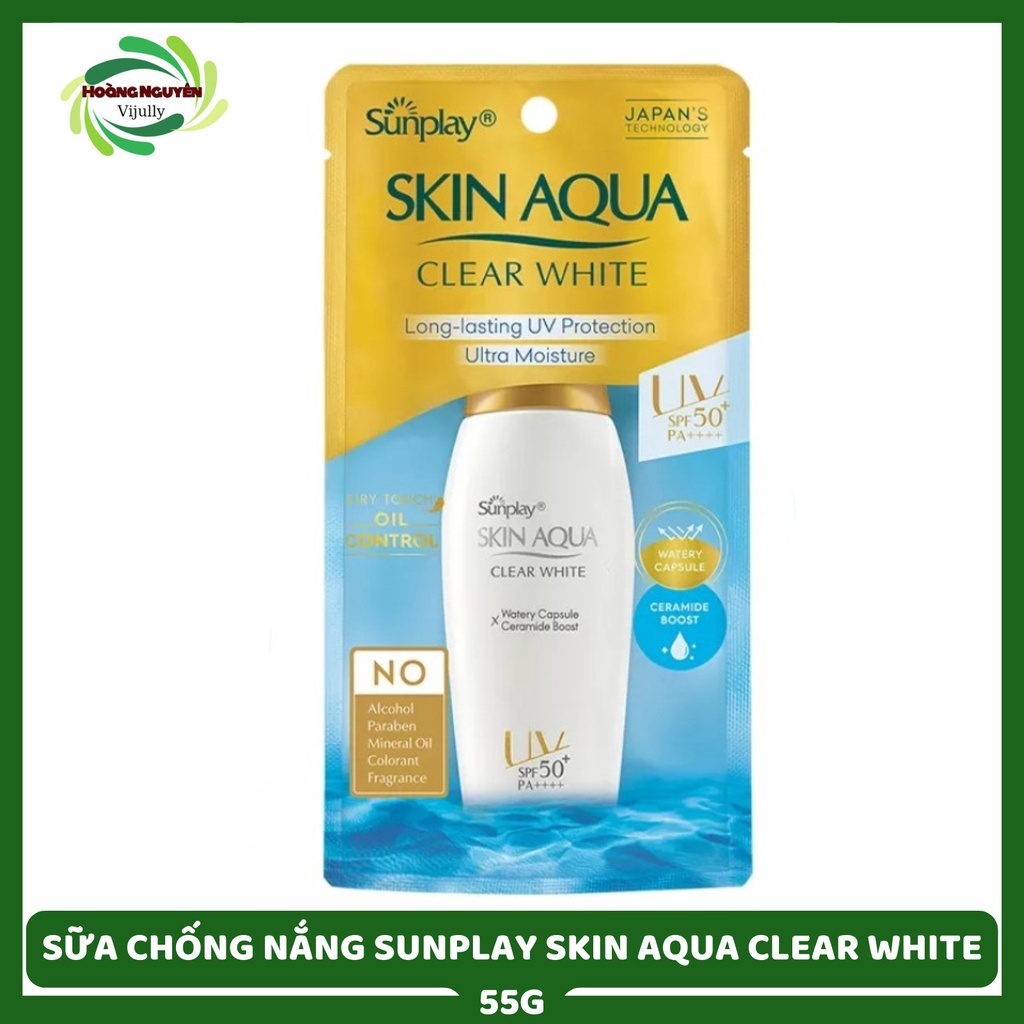 Sữa chống nắng hằng ngày dưỡng trắng Sunplay Skin Aqua Clear White SPF 50+, PA++++ 55g