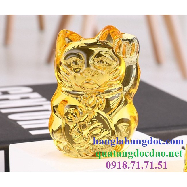Mèo vẫy tay thần tài pha lê  biểu tượng của sự tài lộc & hưng thịnh