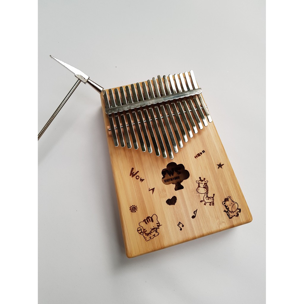 [Rẻ vô địch] Đàn kalimba 17 phím Cartoon Full phụ kiện gỗ Mahogany