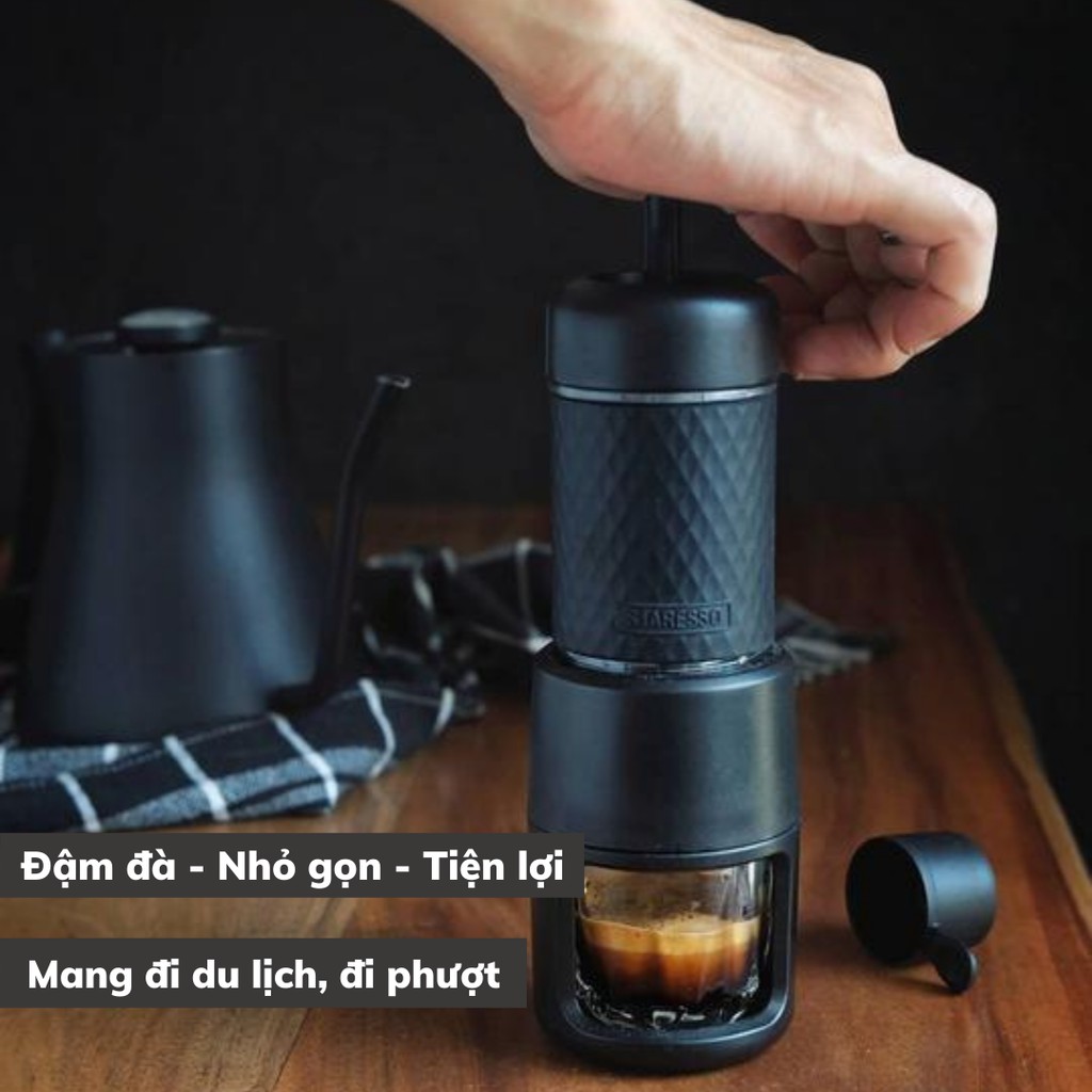 Máy Pha Cà Phê Mini Cầm Tay STARESSO BASIC Chính hãng bản nâng cấp 2021 bảo hành 1 năm Espresso du lịch và văn phòng