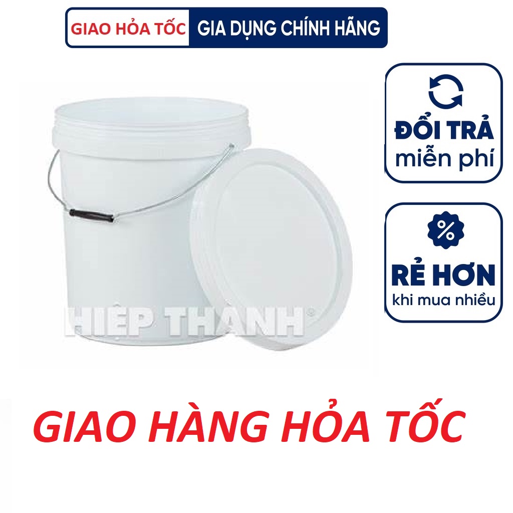 XÔ NHỰA 20L HIỆP THÀNH CÓ NĂP ĐỰNG - NƯỚC -GẠO- THỰC PHẨM