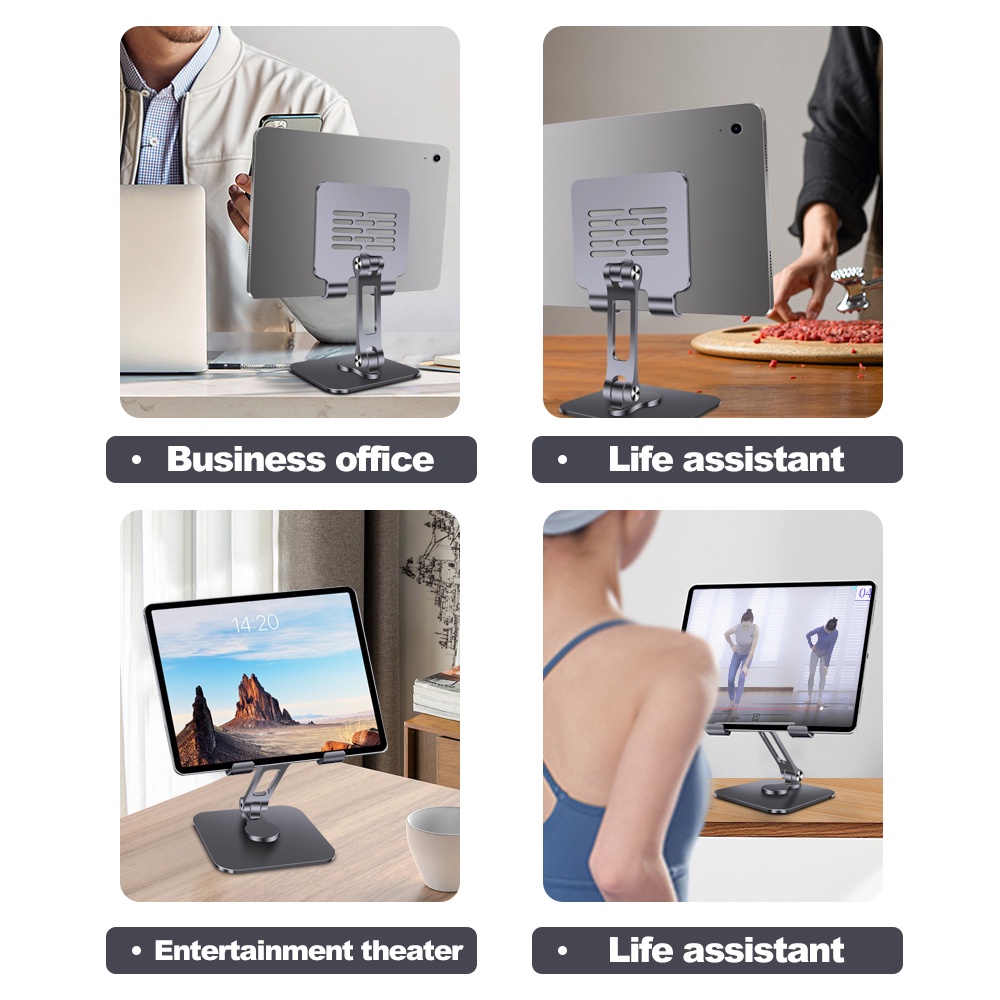 GOOJODOQ Giá Đỡ Máy Tính Bảng Gojodoq Cho Pad 360° Giá Đỡ MáY TíNh BảNg BằNg Kim LoạI TiệN DụNg Và BềN