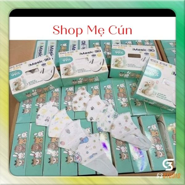 Khẩu trang 3D kháng khuẩn Duy Khánh cho bé từ 3 đến 7 tuổi, form ôm mặt không bị đau tai