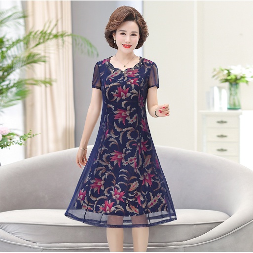 Váy Đầm Dự Tiệc Trung Niên Nữ Cao Cấp V10 - Áo Đầm Dạ Hội Cho Mẹ Đẹp Sang Trọng Thời Trang cho người lớn tuổi Bigsize