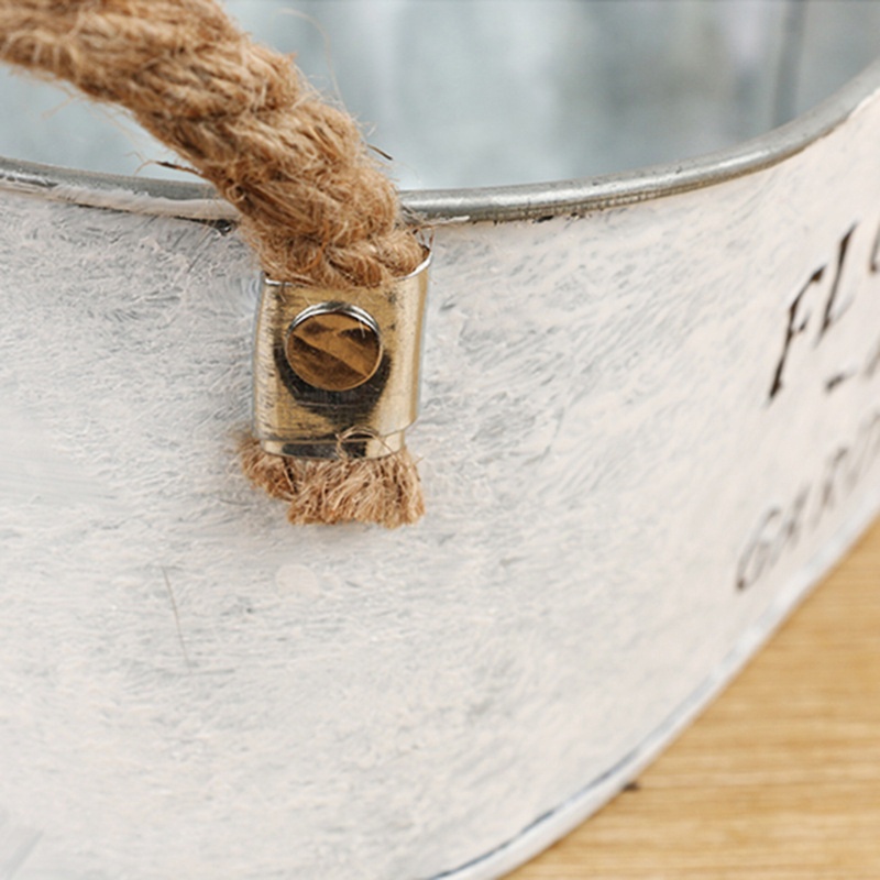 Chậu Trồng Cây Màu Trắng Có Tay Cầm Phong Cách Cổ Điển Tiện Dụng Cho Gia Đình