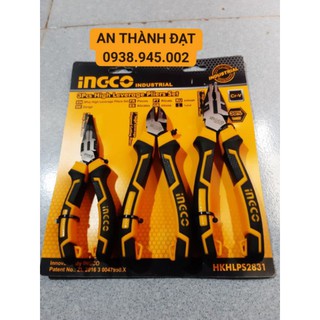 Bộ 3 kềm răng,cắt và nhọn cao cấp ingco hkhlps2831