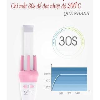 Máy uốn tóc xoăn xoay tự động 360 VIVID &amp; VOGUE, máy làm tóc uốn xoăn tự động