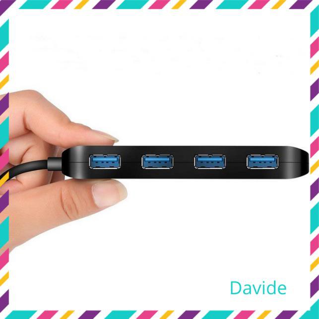 Bộ chuyển đổi từ Typec sang 4 USB 3.0 có công tắc và đèn led Ultraslim kết nối USB chuột bàn phím tay game ổ cứng...