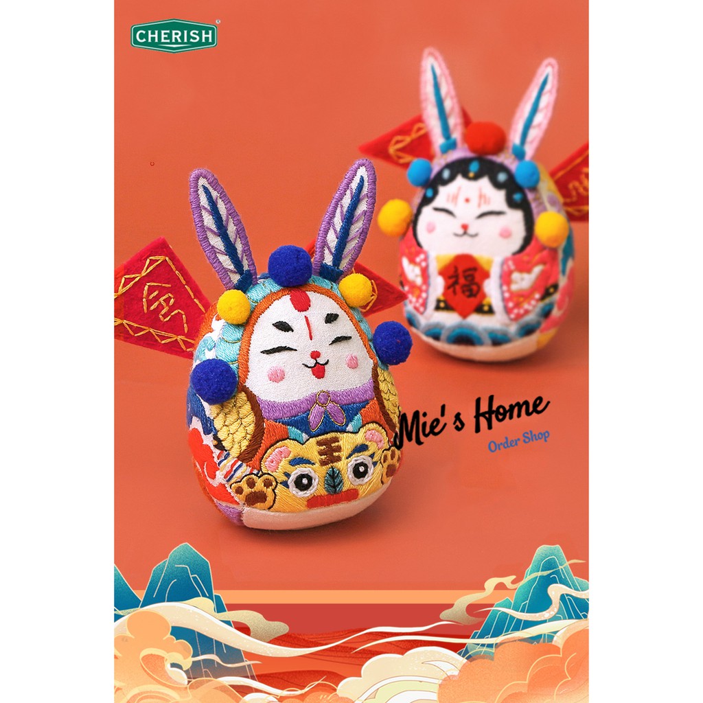 Bộ kit tự thêu DIY túi thơm Cặp đôi thỏ TÌNH YÊU - Chân Ái Music Video - Handmade tự thêu cho người mới bắt đầu Mie Shop