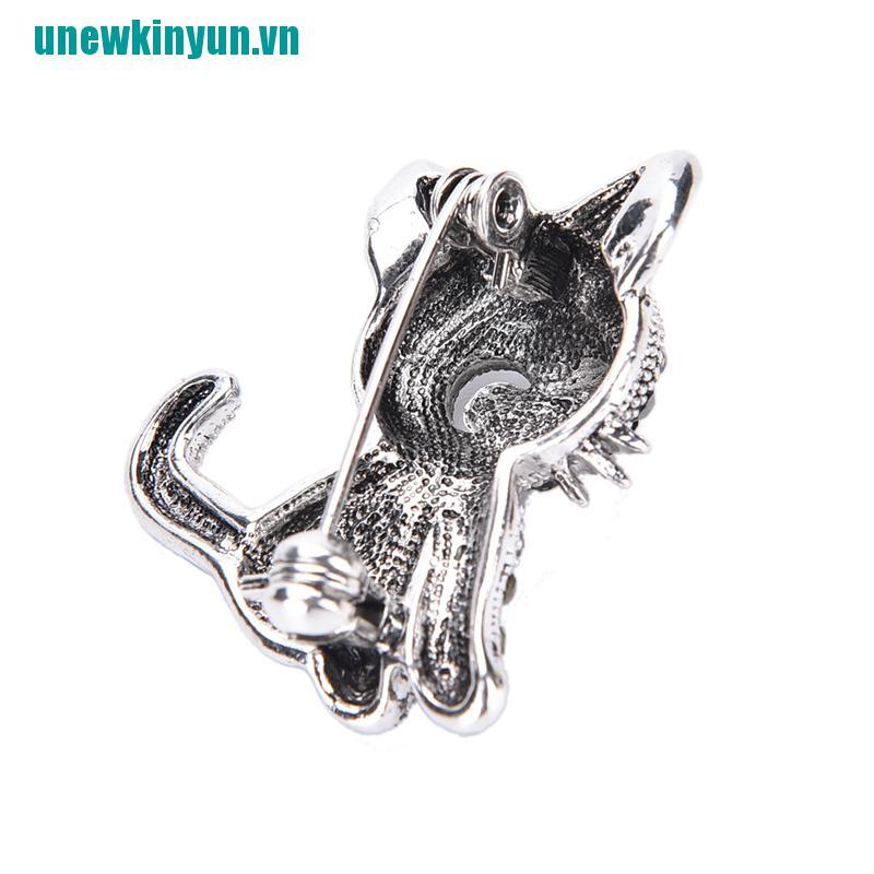 Y●Trâm Cài Áo Mạ Bạc Hình Mèo Con Dễ Thương